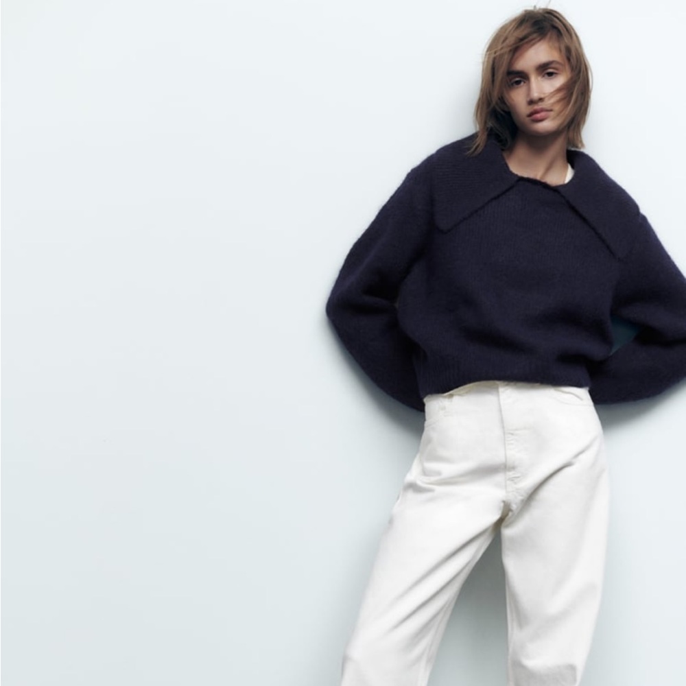 Zara Polo Collar Knit Sweater